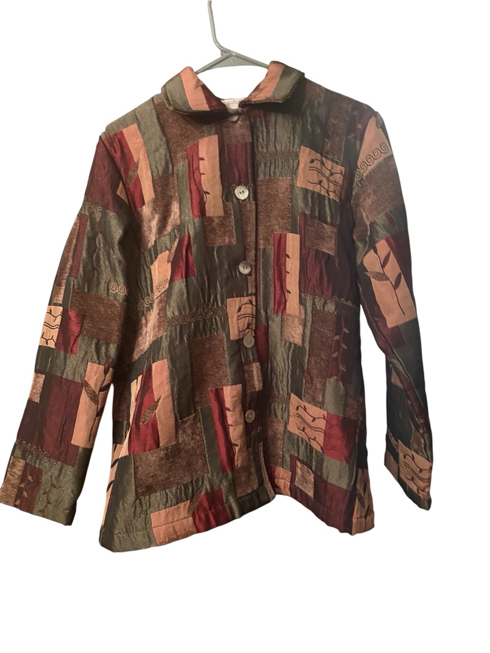 Northern Reflections Jacket M Boho Patchwork Blazer Earth Tone Y2K Vintage Style